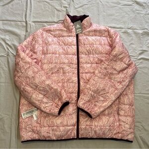 Winnie The Pooh And Pals Puffer Coat Size XXL Reversible Purple Pink Full Zip